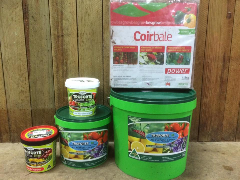 Different Sized Fertiliser Containers — Plants in QLD
